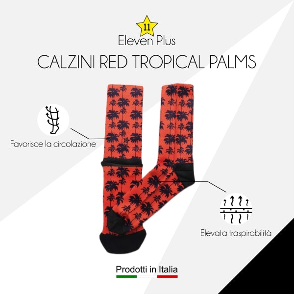 Calzini red tropical palms